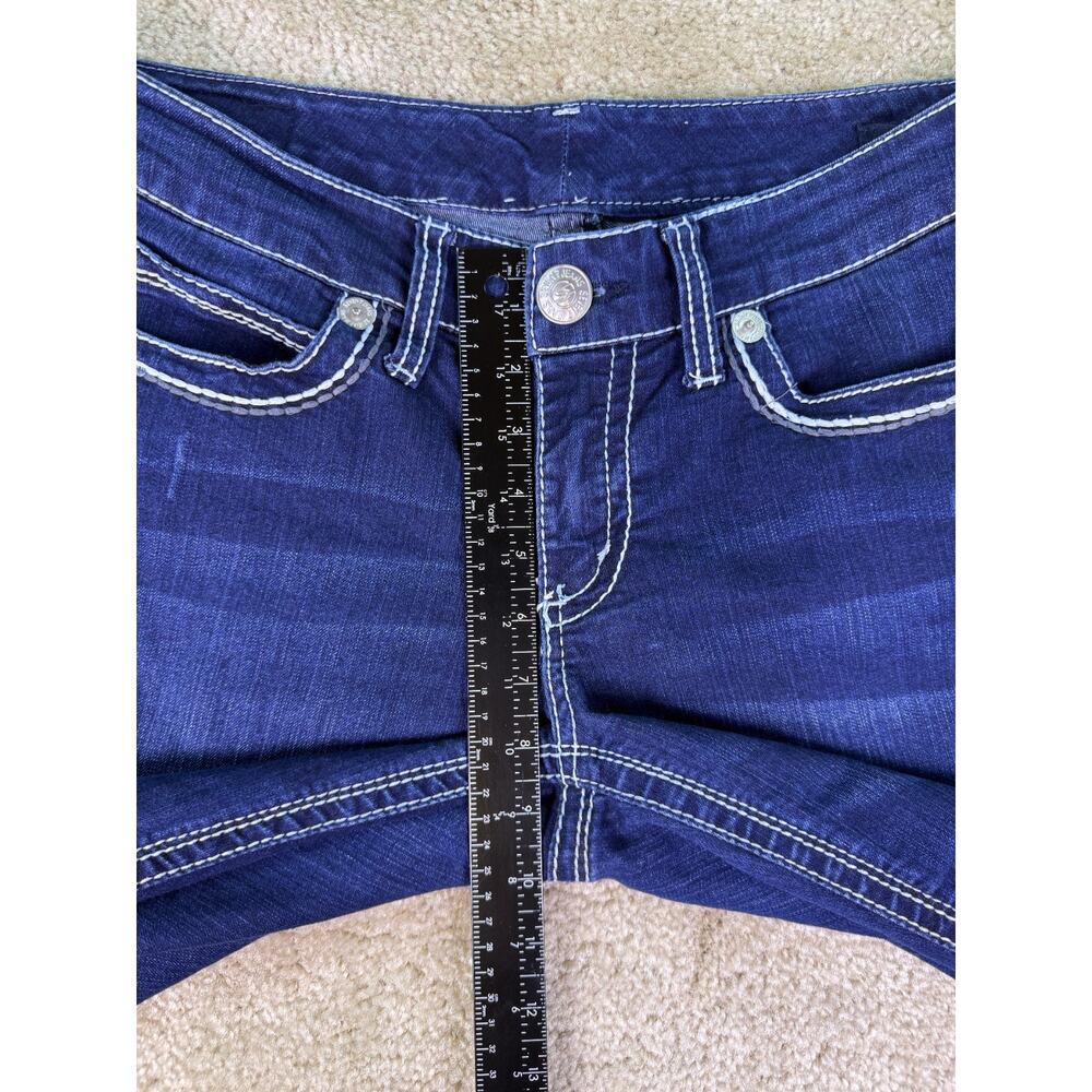 Seven 7 Boot Cut Jeans Embellished Flap Pockets Mid Rise Womens Size 10 C865 - Picture 9 of 13